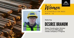 Women in Construction week featuring Desiree