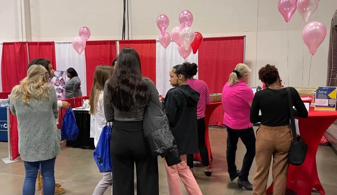 Job seekers milling around a job fair