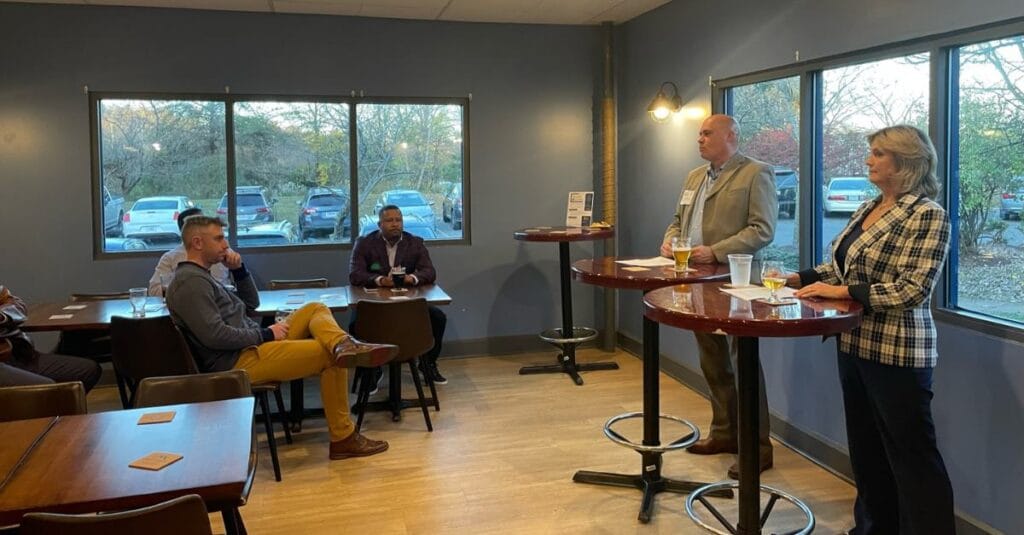 Kelly speaking at a recent event
