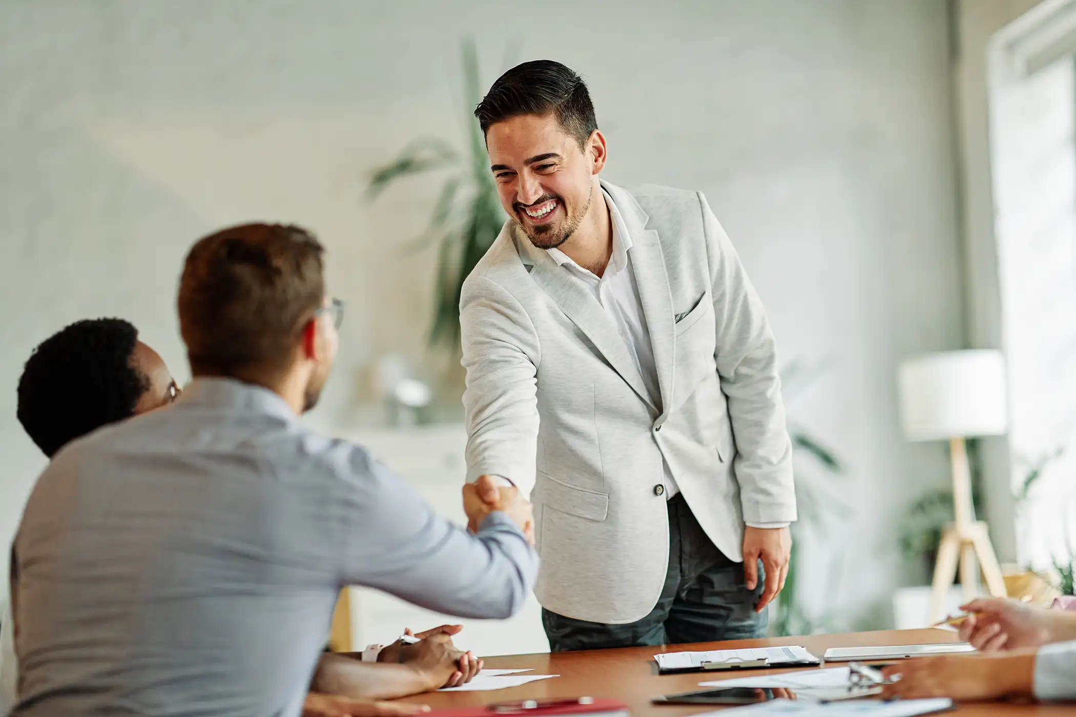 People in a work meeting