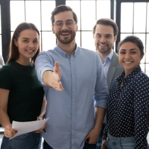 handshake welcoming new employee