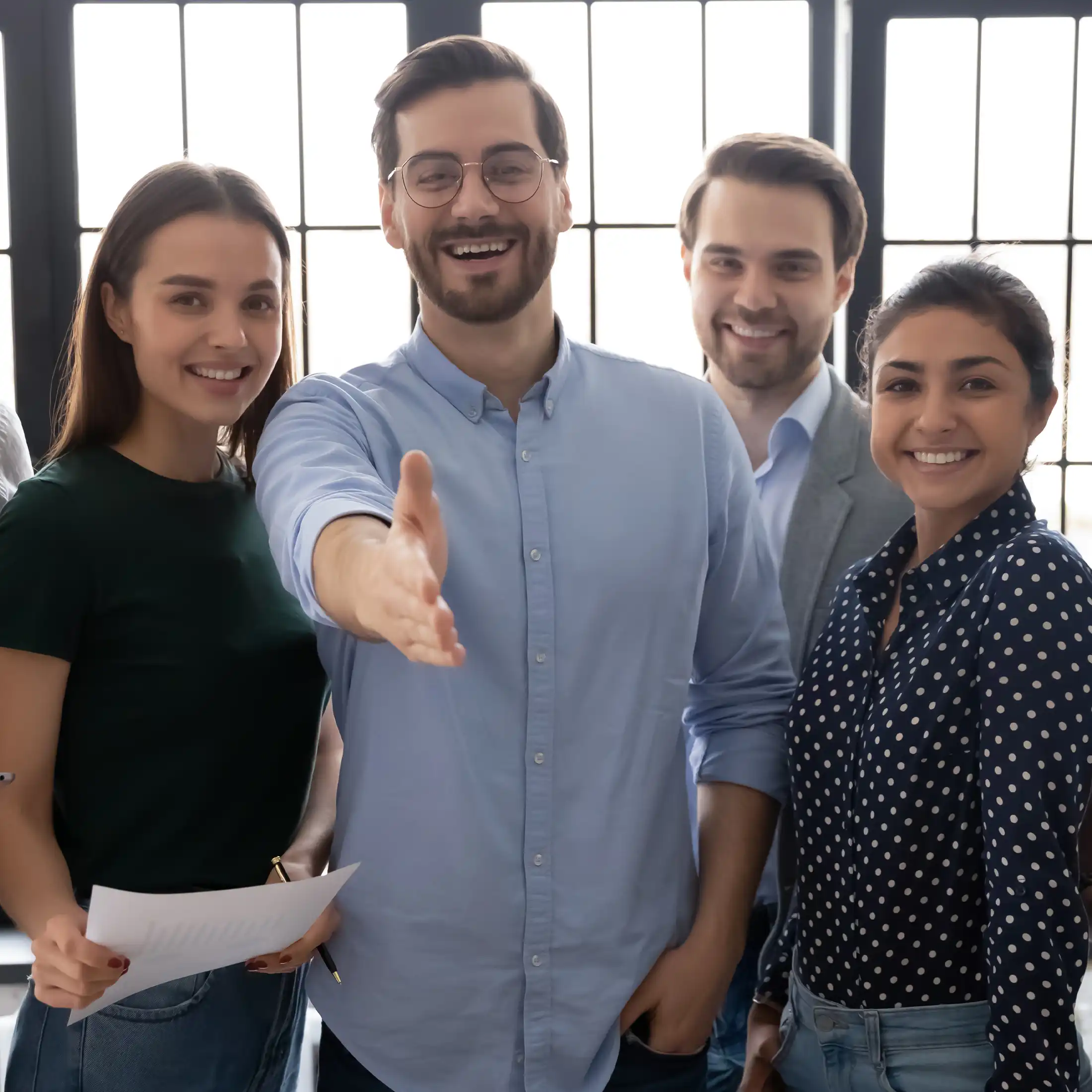 handshake welcoming new employee