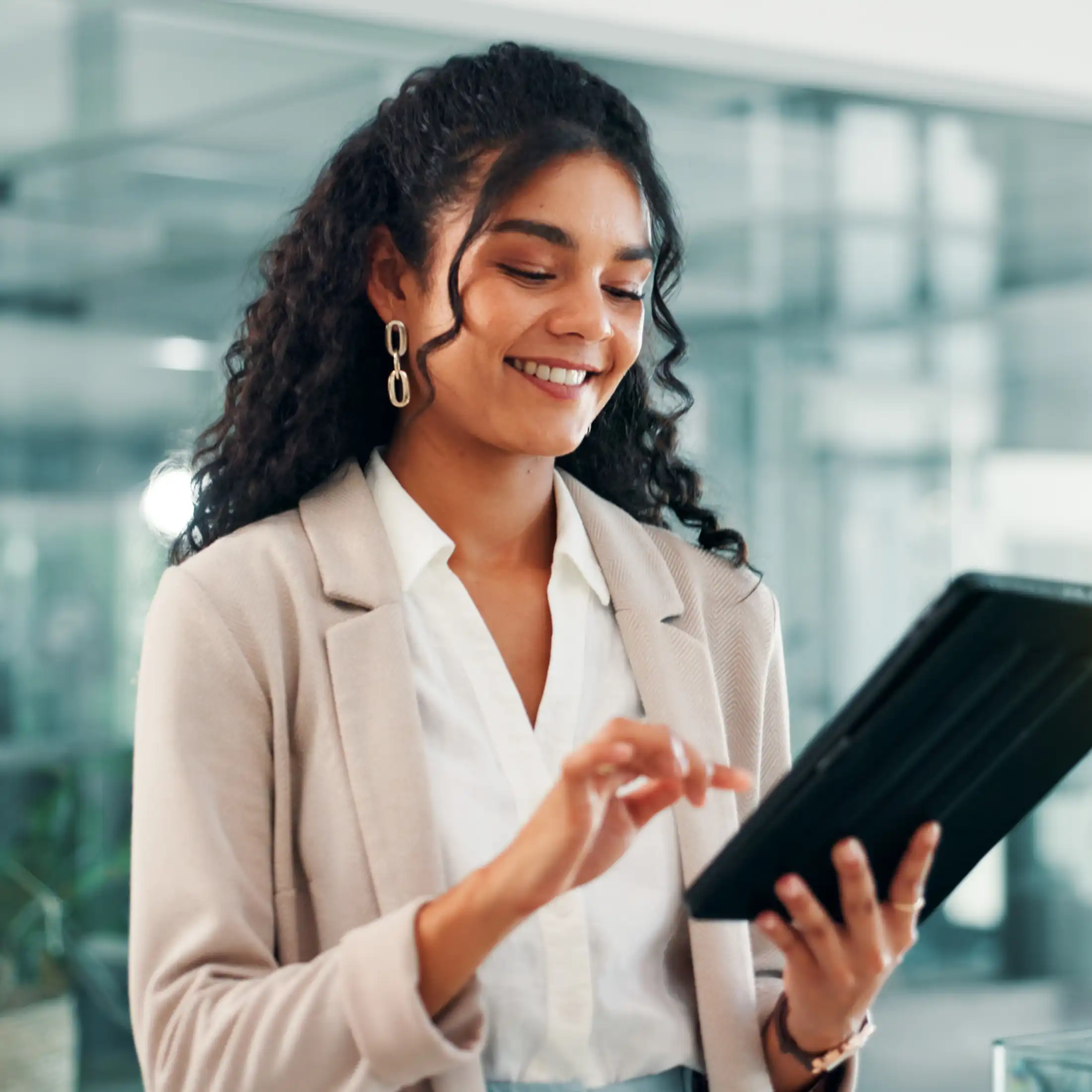 woman in office for information