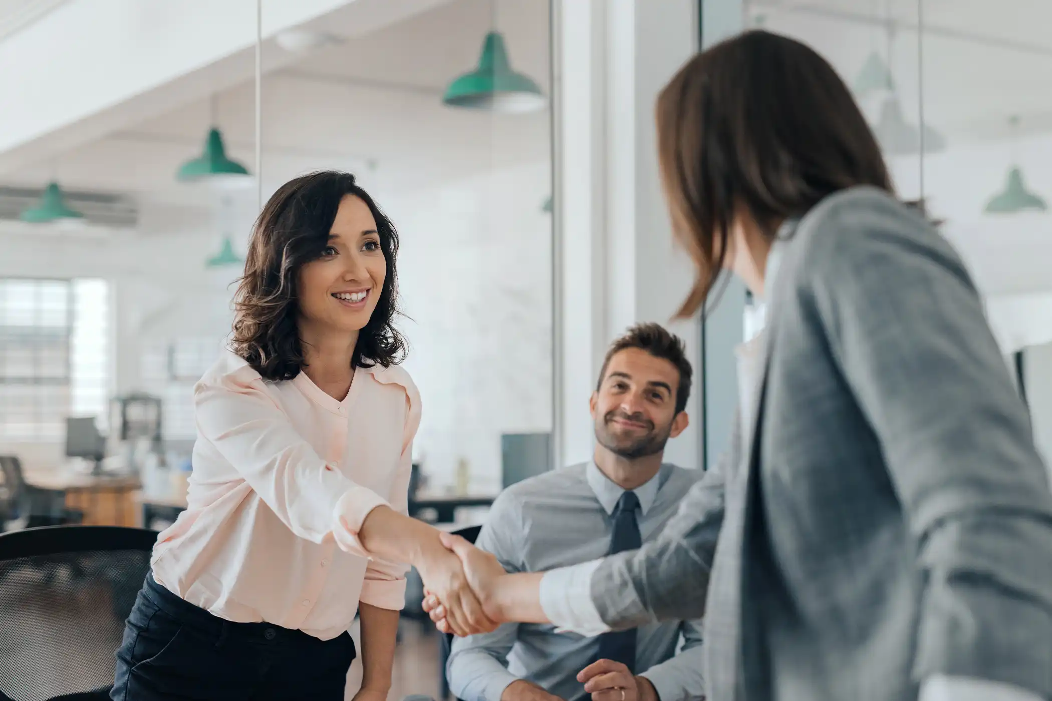 businesswoman shaking hands