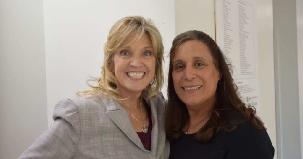Kelly and Diane posing for the camera